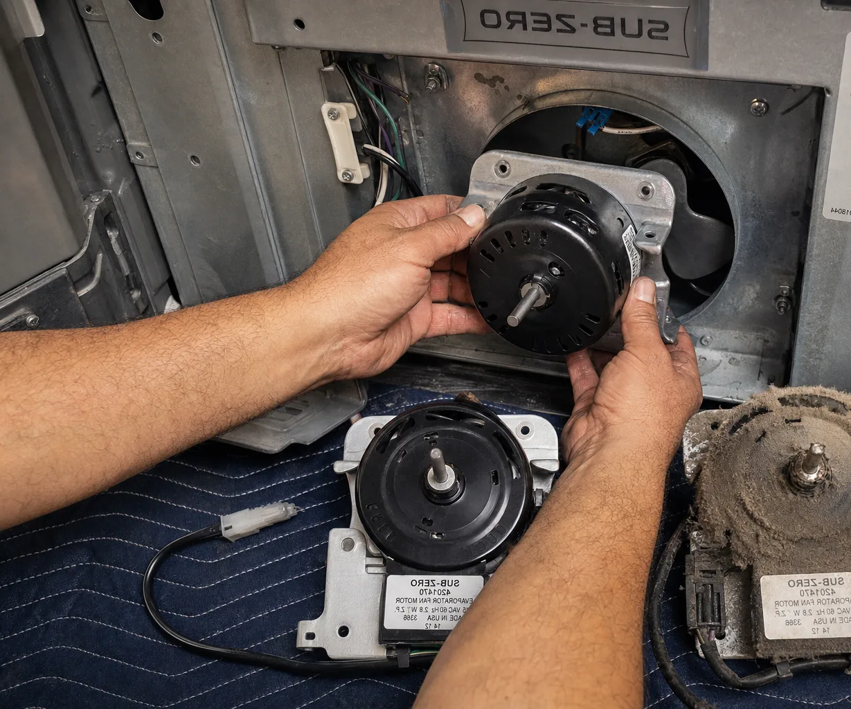 Close-up of an OEM appliance part replacement up close